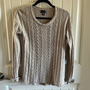 Motherhood maternity crochet cream colored sweater size medium